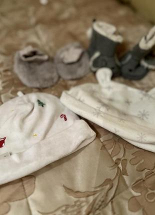 Набор шапка 3-6м ботики