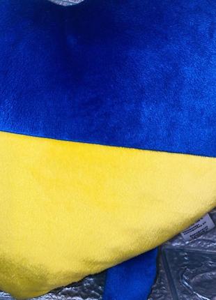 Серце патріотичне сердечко синьо-жовте  подушка іграшка декор3 фото