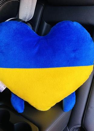 Серце патріотичне сердечко синьо-жовте  подушка іграшка декор6 фото