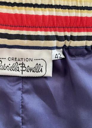 Длинная шелковая юбка в полоску /xl / brend gabriela benelli5 фото