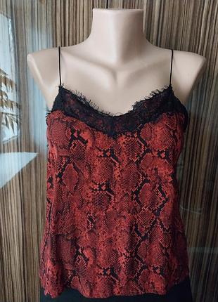 Натуральная майка в бельевом стиле с кружевом bershka