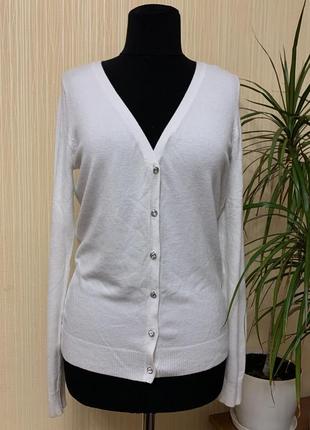 Кофта на пуговицах белый натуральный кардиган george размер l/xl