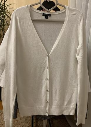 Кардиган белый женский кофта на пуговицах натуральная джемпер george размер l/xl4 фото