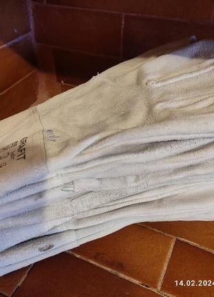 Краги перчатки шкіряні робочі рукавиці5 фото