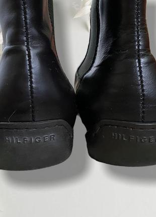 Челси сапоги ботинки с квадратным носком tommy hilfiger натуральная кожа кожаные th4 фото