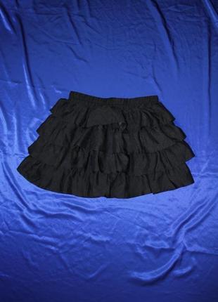 Юбка-шорты с рюшиками чёрная пышная юбка шорты шортики мини под корсет юпка короткая для танцев4 фото