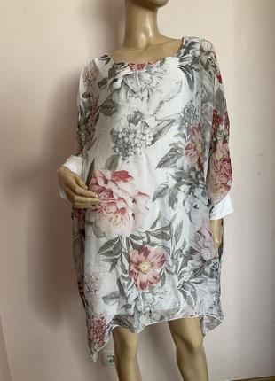 Итальянская бутиковая туника-блузон- платье - летающая мышь - оверсайз