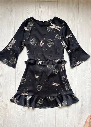 Платье zara с принтом «бабки и одуванчика»4 фото
