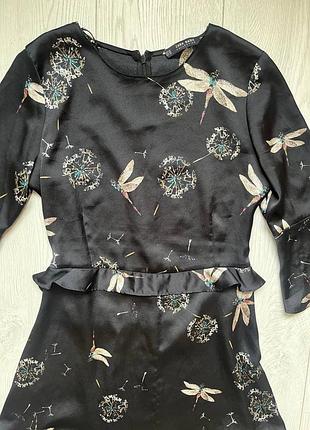 Платье zara с принтом «бабки и одуванчика»7 фото