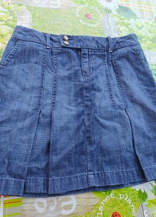 Джинсовая юбка синяя