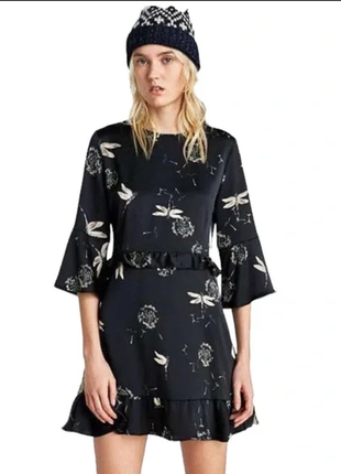 Платье zara с принтом «бабки и одуванчика»3 фото