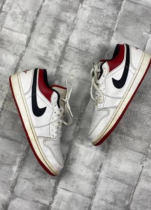 Кроссовки nike air jordan 1 low ( white gym red )