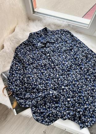 Идеальная хлопковая рубашка в цветы дорогого бренда gant5 фото