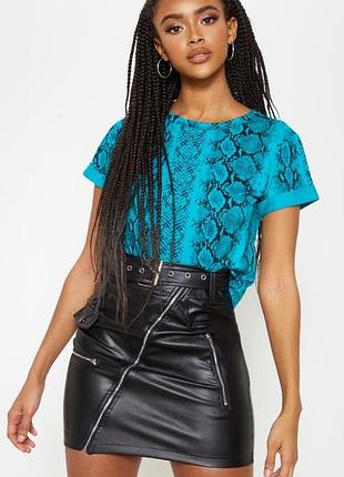 Топ футболка зміїний принт віскоза оверсайз