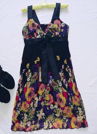 Цветочное платье, легкий шифоновый сарафан плиссе1 фото