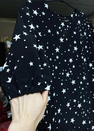 Блуза блузка черная звезды2 фото
