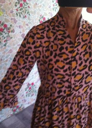 Платье леопардовый принт новое р.46 трикотаж