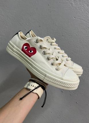 Женские кеды garcons play x converse low white