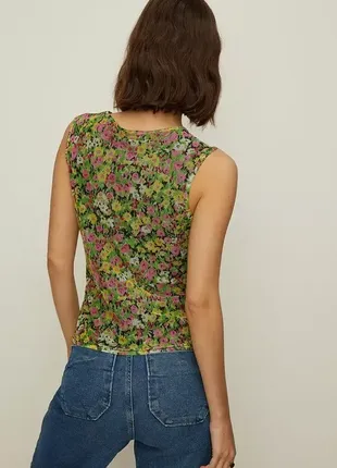 Брендовая блуза топ сетка цветочный принт от oasis2 фото
