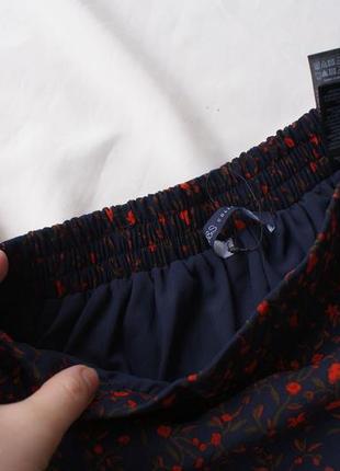 Брендовая шифоновая юбочка ярусная цветочный принт от m&amp;s3 фото