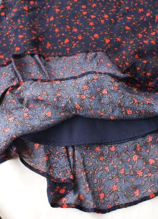 Брендовая шифоновая юбочка ярусная цветочный принт от m&amp;s5 фото