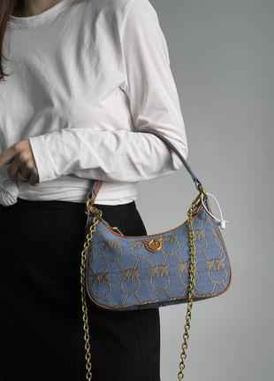 Жіноча сумка pinko пінко zara синя / подарунок на 8 березня
