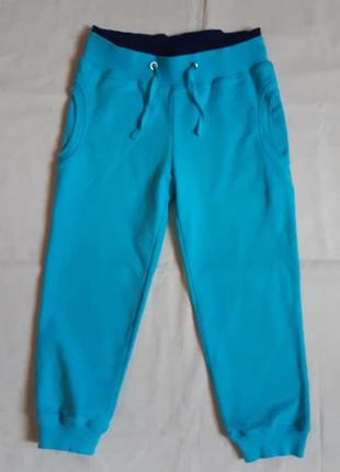 Спортивные бирюзово голубые штаны двунитка "yigga" германия на 10 лет (140см)