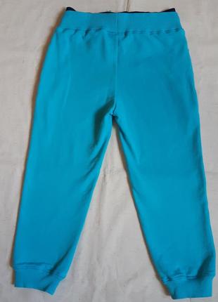 Спортивные бирюзово голубые штаны двунитка "yigga" германия на 10 лет (140см)2 фото