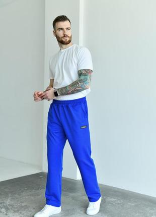 Яскраво сині спортивні штани, 48-66 р1 фото