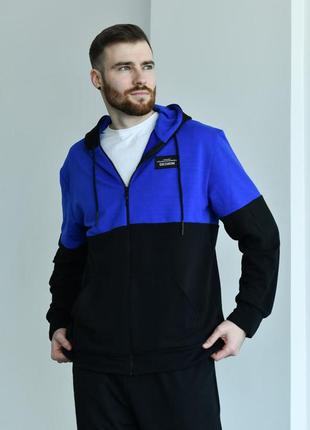 Спортивний костюм, чорний/яскраво синій 60-62