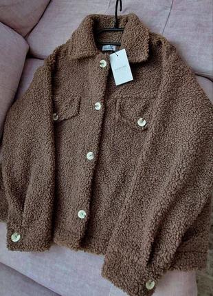 Трендова жіноча куртка - сорочка тедді плюшева мішка укорочена хутряна2 фото