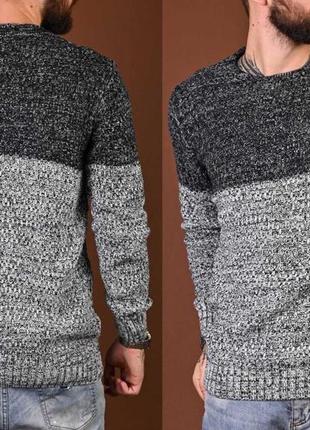 Теплий чоловічий светр меланж/сірий8 фото