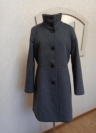 Пальто женское серое шерсть esprit