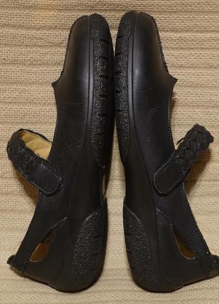 Легкие перфорированные черные  кожаные туфельки hotter hippy англия 37 1/2 р.6 фото
