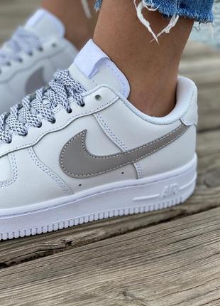 Nike air force white reflective / 🆕 женские кроссовки найк  🆕 белые рефлектив4 фото