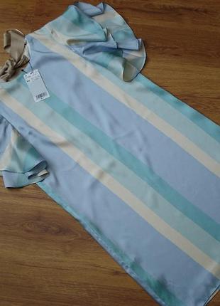 Платье в полоску с воланом mango, р.xs 4