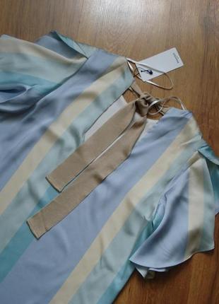 Платье в полоску с воланом mango, р.xs 7