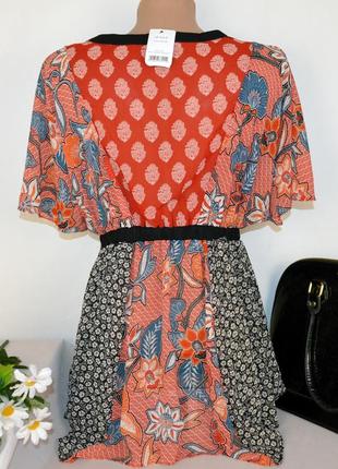 Брендовая шифоновая блуза george марокко принт цветы этикетка2 фото