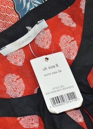 Брендовая шифоновая блуза george марокко принт цветы этикетка4 фото