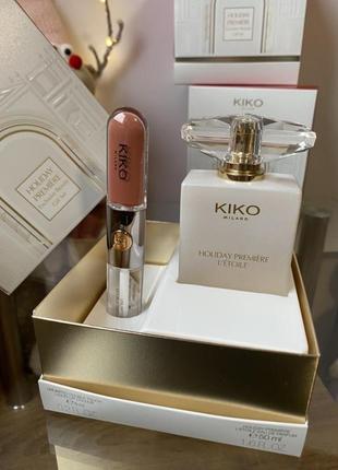 Подарунковий набір kiko парфум 50 мл + помада блиск6 фото