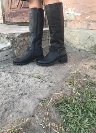 Зимние сапоги, сапоги, чёрные сапоги3 фото