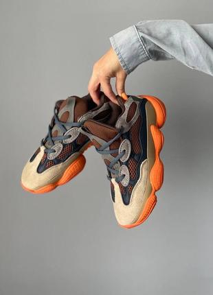 Стильные женские и мужские кроссовки adidas yeezy boost 500 enflame цветные8 фото