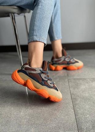 Стильные женские и мужские кроссовки adidas yeezy boost 500 enflame цветные2 фото