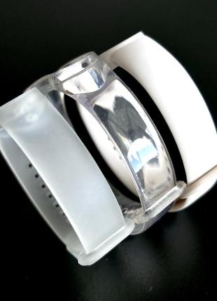 Комплект прозрачных силиконовых ремешков mrk для фитнес браслета xiaomi mi band 5/6/7 triple white (mrk2603)1 фото
