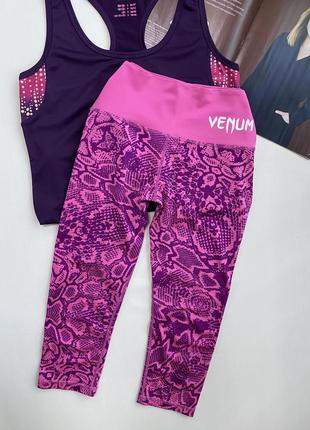 Спортивные бриджи капри в принт женские