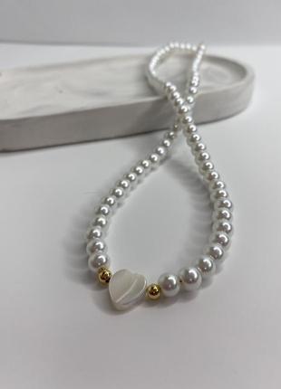 Намисто із перлин з серцем