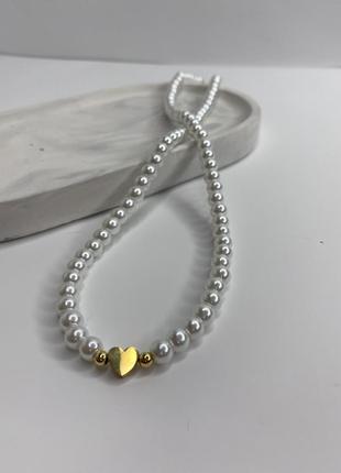 Ожерелье из жемчужин с сердцем
