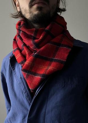 Barbour england wool tartan scarf made in scotland оригинал шарф шерсть классика стильный британский новый красный клетка мягкий дорогой6 фото