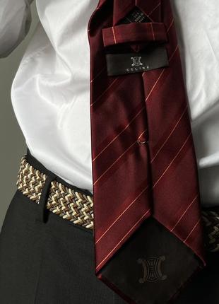 Celine silk tie made in italy люкс краватка галстук селін оригінал італія шовк класичний стиль