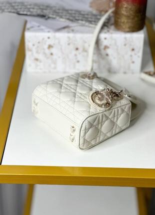 Сумка dior lady micro белая люкс 7